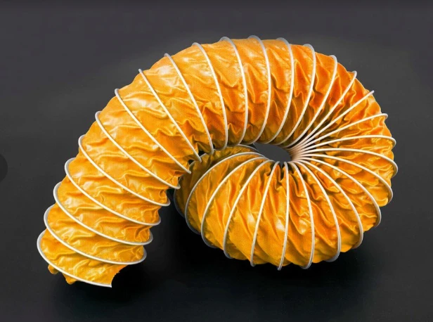 Orange Canvas Ventilation Duct With Steel Spiral Clip suppliers